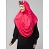 Instant jersey hijab with front gather - Dark Pink